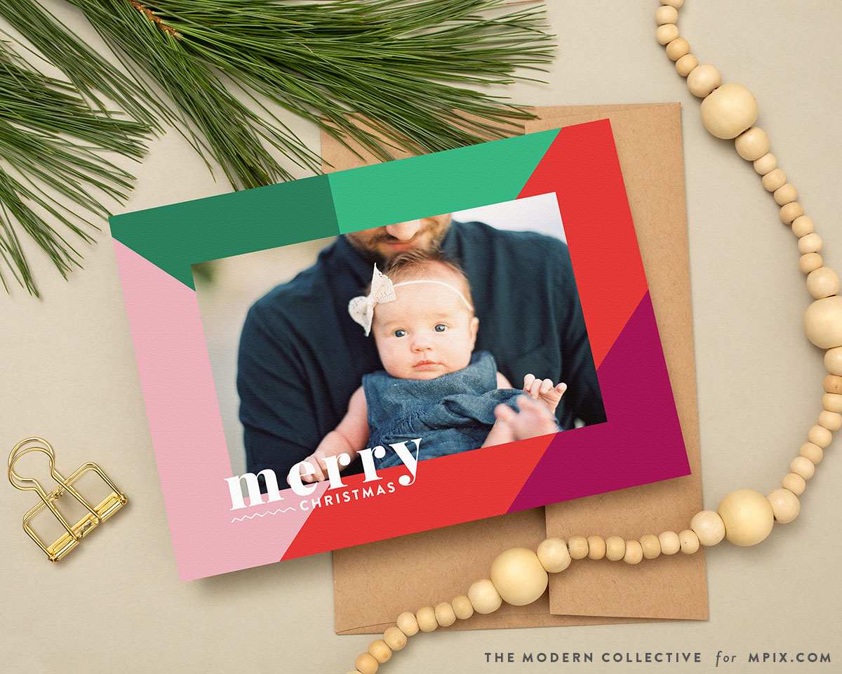 Colorful Color Blocked Christmas Card designed by The Modern Collective for Mpix.com