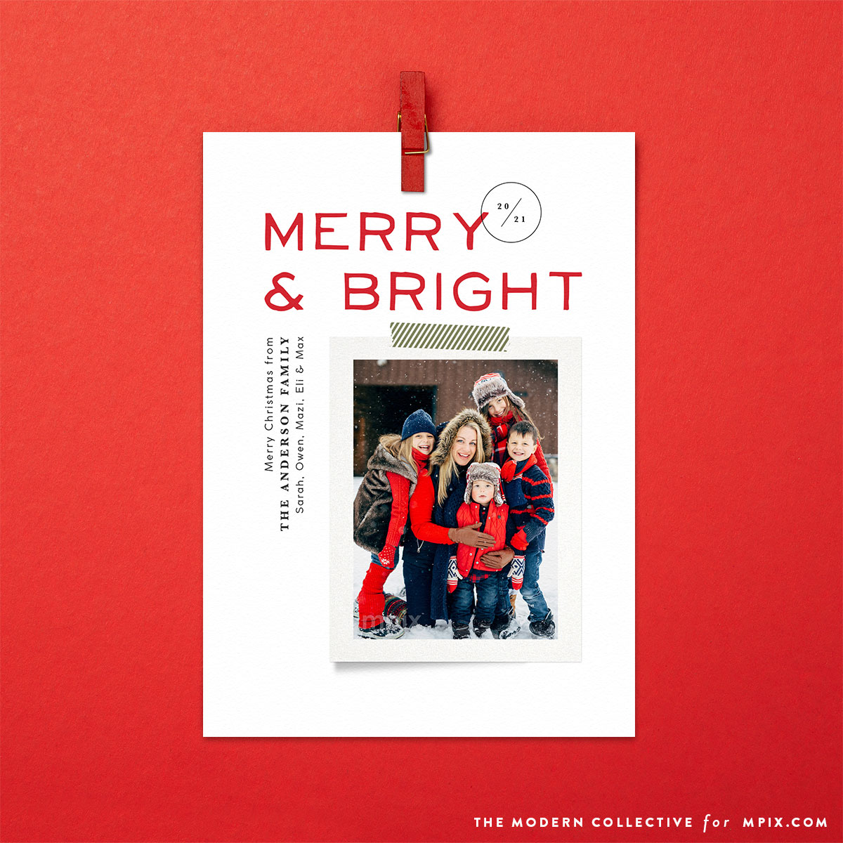 Merry & Bright Christmas Card from The Modern Collective for Mpix.com