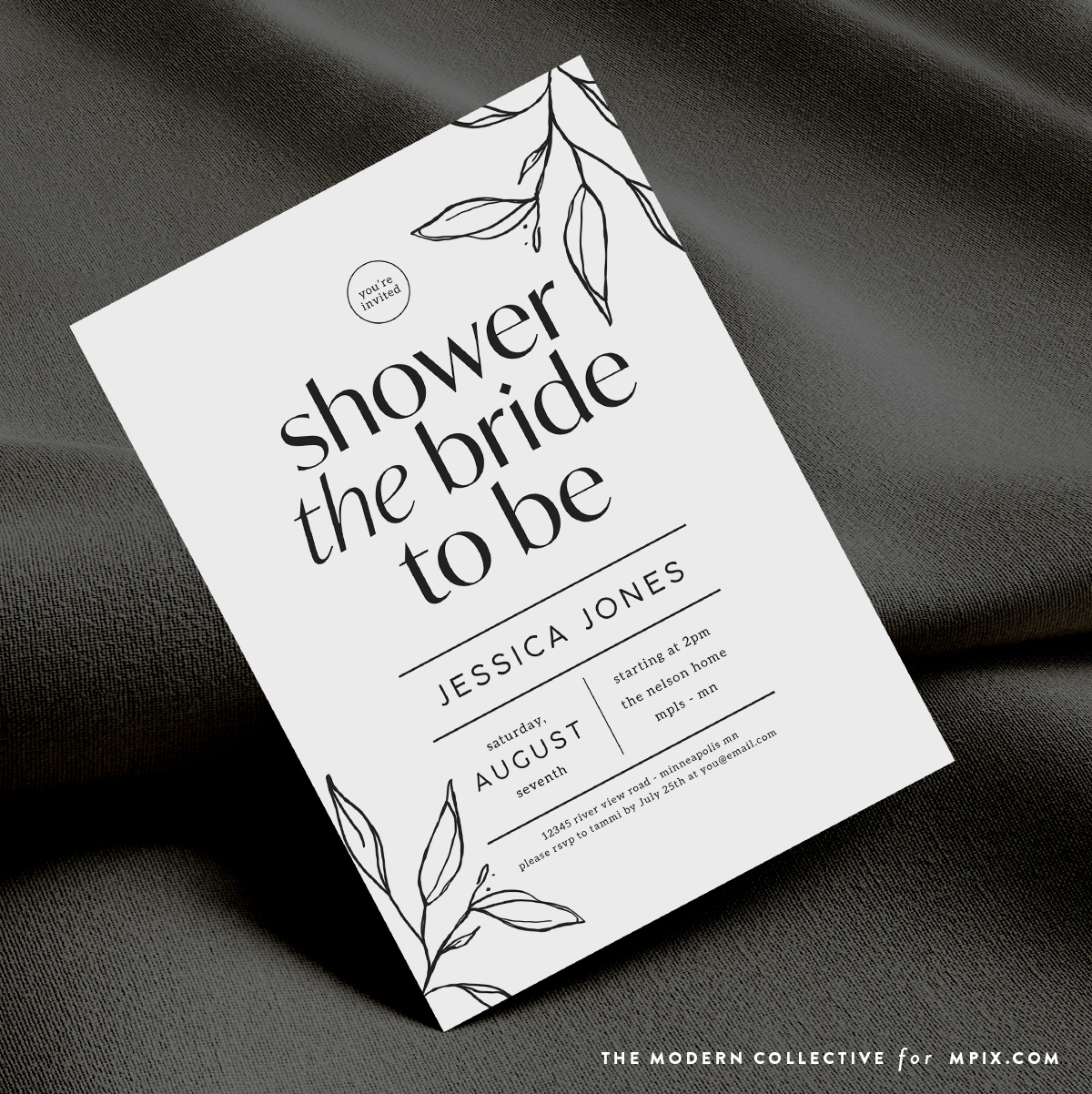 Customizable Bridal Shower Invite from Mpix.com Designed by The Modern Collective